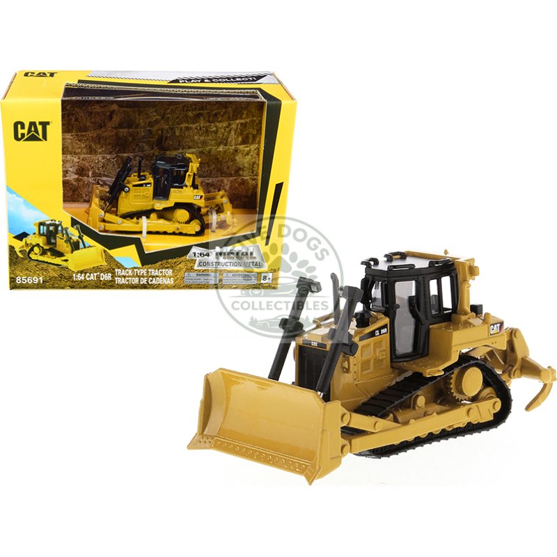 cat caterpillar d6r track type tractor "play & collect!" series 1/64 diecast model by diecast masters