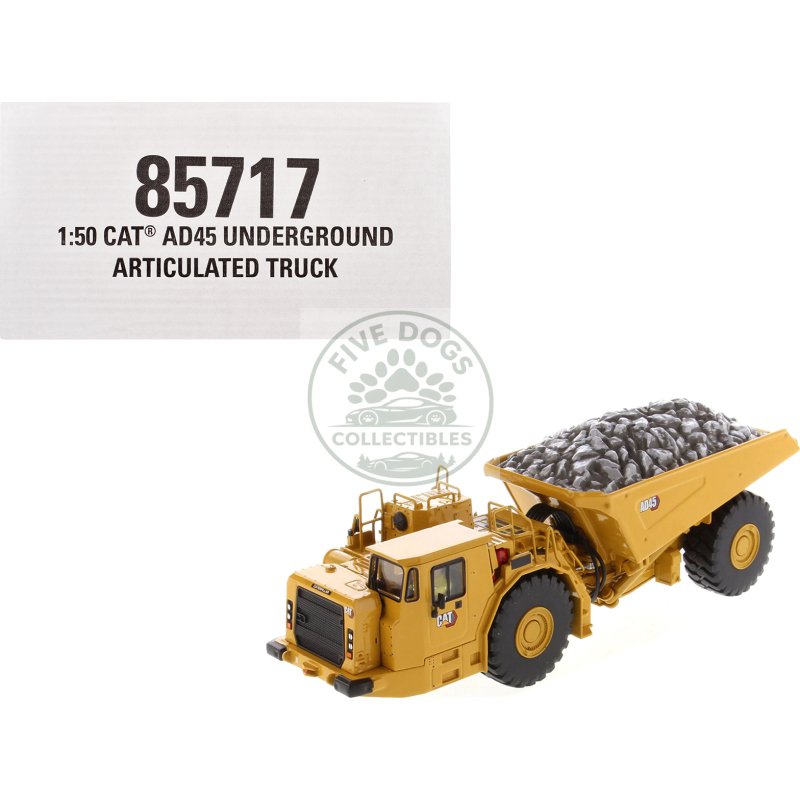 cat caterpillar ad45 underground articulated truck yellow "high line" series 1/50 diecast model by diecast masters