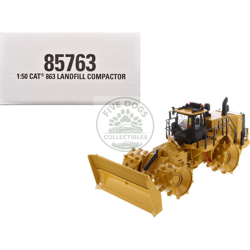 cat caterpillar 836 landfill compactor yellow "high line" series 1/50 diecast model by diecast masters