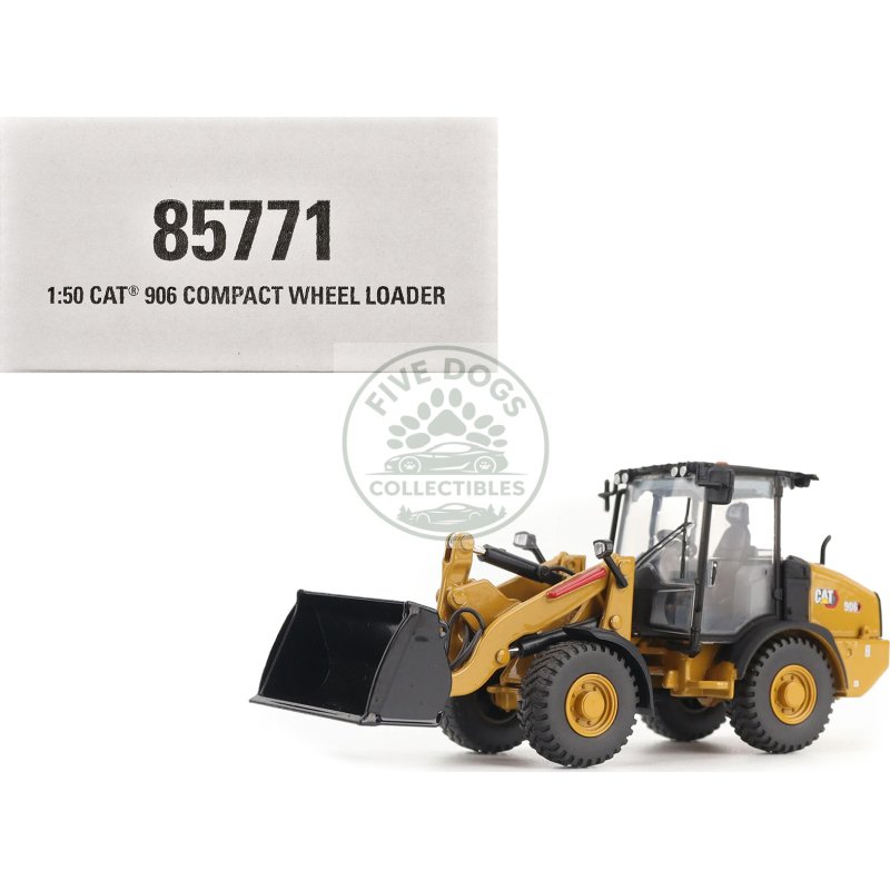 cat caterpillar 906 compact wheel loader yellow with operator "high line series" 1/50 diecast model by diecast masters