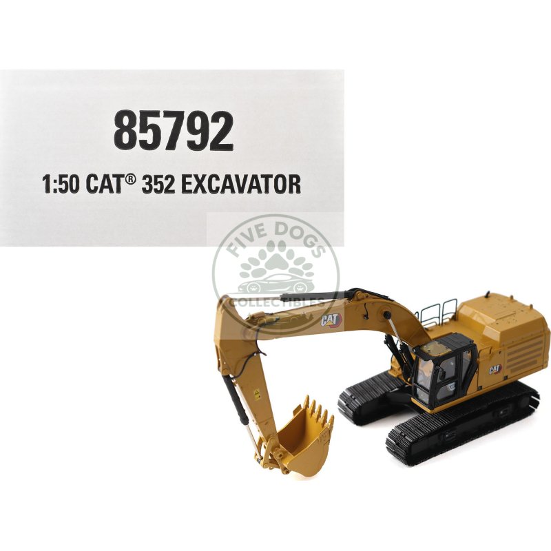 cat caterpillar 352 next generation excavator yellow "high line" series 1/50 diecast model by diecast masters
