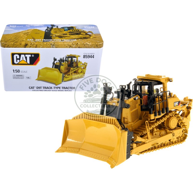 cat caterpillar d9t track type tractor with operator "high line series" 1/50 diecast model by diecast masters