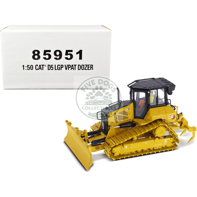 cat caterpillar d5 lgp vpat track type tractor dozer yellow with operator "high line" series 1/50 diecast model by diecast masters