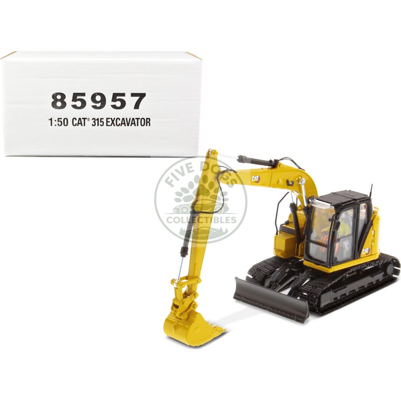 cat caterpillar 315 track type hydraulic excavator yellow with operator "high line" series 1/50 diecast model by diecast masters