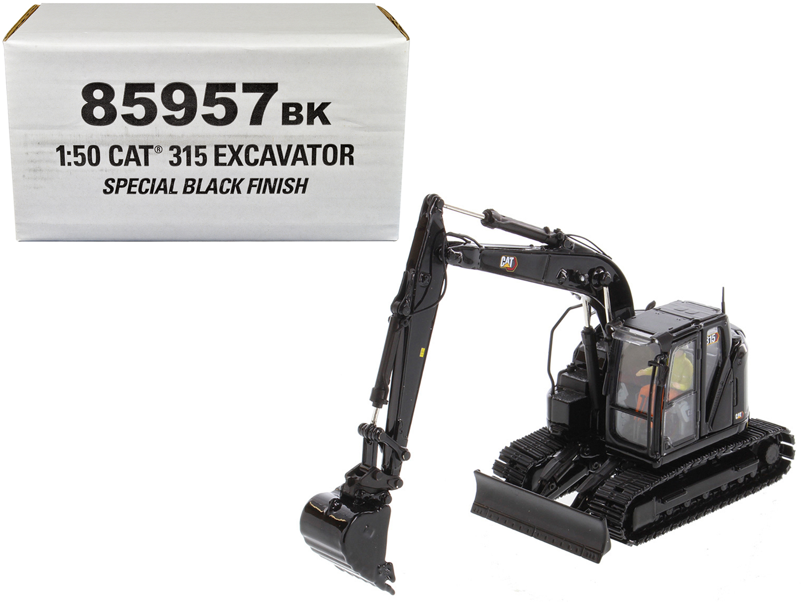 cat caterpillar 315 track type hydraulic excavator special black finish with operator "high line" series 1/50 diecast model by diecast masters cat caterpillar 315 track type hydraulic excavator special black finish with operator "high line" series 1/50 diecast model by diecast masters