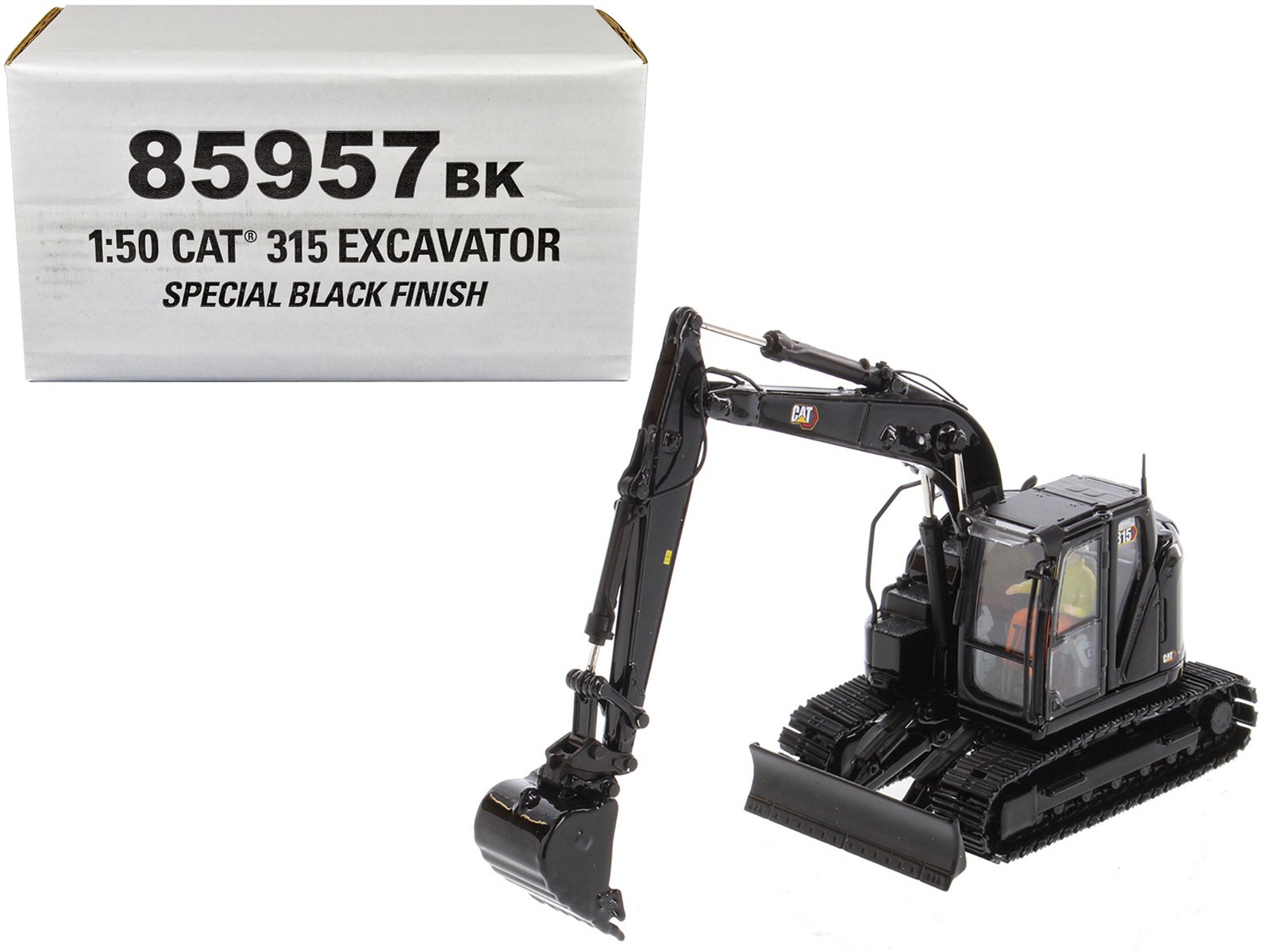 cat caterpillar 315 track type hydraulic excavator special black finish with operator "high line" series 1/50 diecast model by diecast masters cat caterpillar 315 track type hydraulic excavator special black finish with operator "high line" series 1/50 diecast model by diecast masters