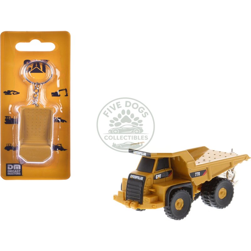 cat caterpillar 770 off highway truck keychain yellow diecast model by diecast masters