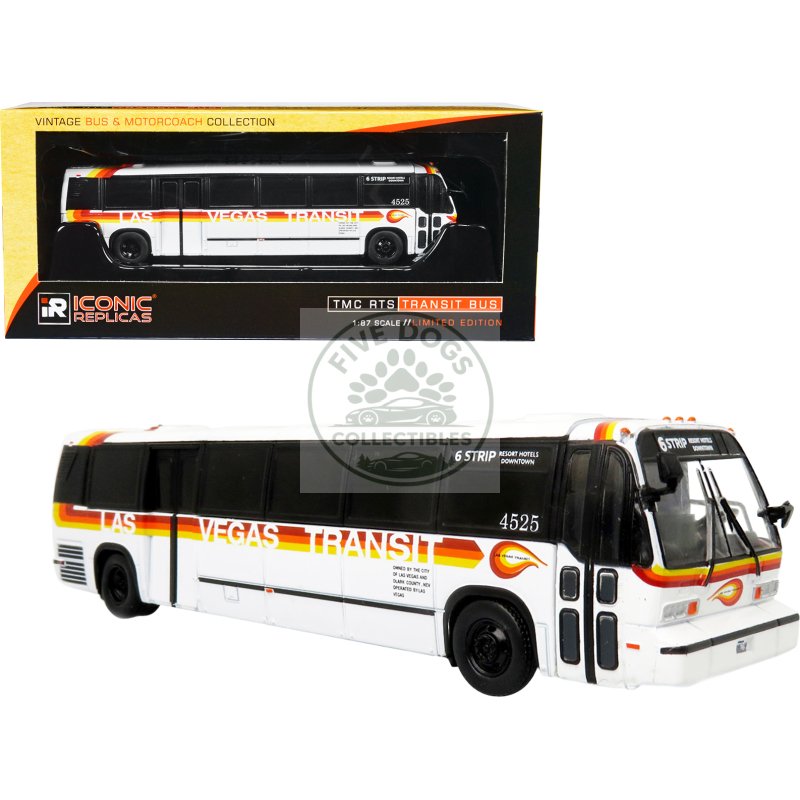 tmc rts transit bus las vegas transit "6 strip resort hotels downtown" "vintage bus & motorcoach collection" 1/87 diecast model by iconic replicas