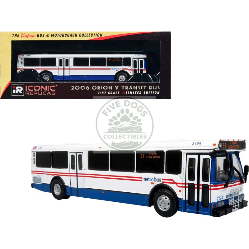 2006 orion v transit bus wmata washington "54 l'enfant plaza station" limited edition "the vintage bus and motorcoach collection" 1/87 (ho) diecast model by iconic replicas