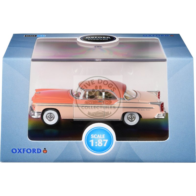 1955 chrysler new yorker deluxe st. regis desert sand and canyon tan 1/87 (ho) scale diecast model car by oxford diecast
