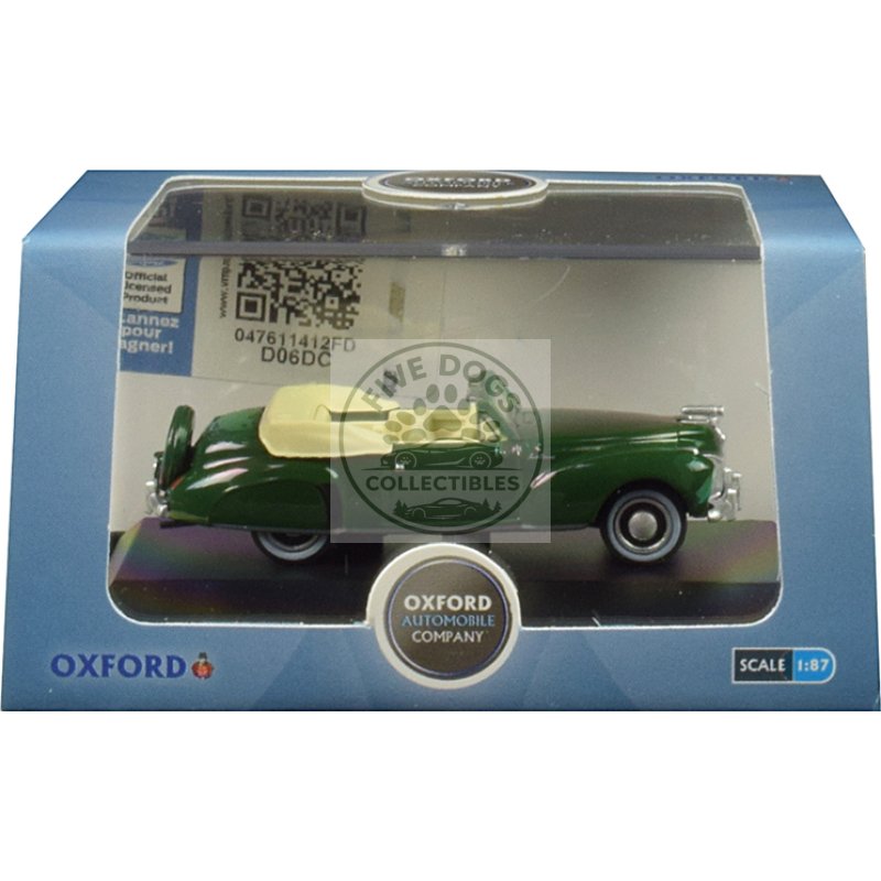 1941 lincoln continental convertible spode green 1/87 (ho) scale diecast model car by oxford diecast