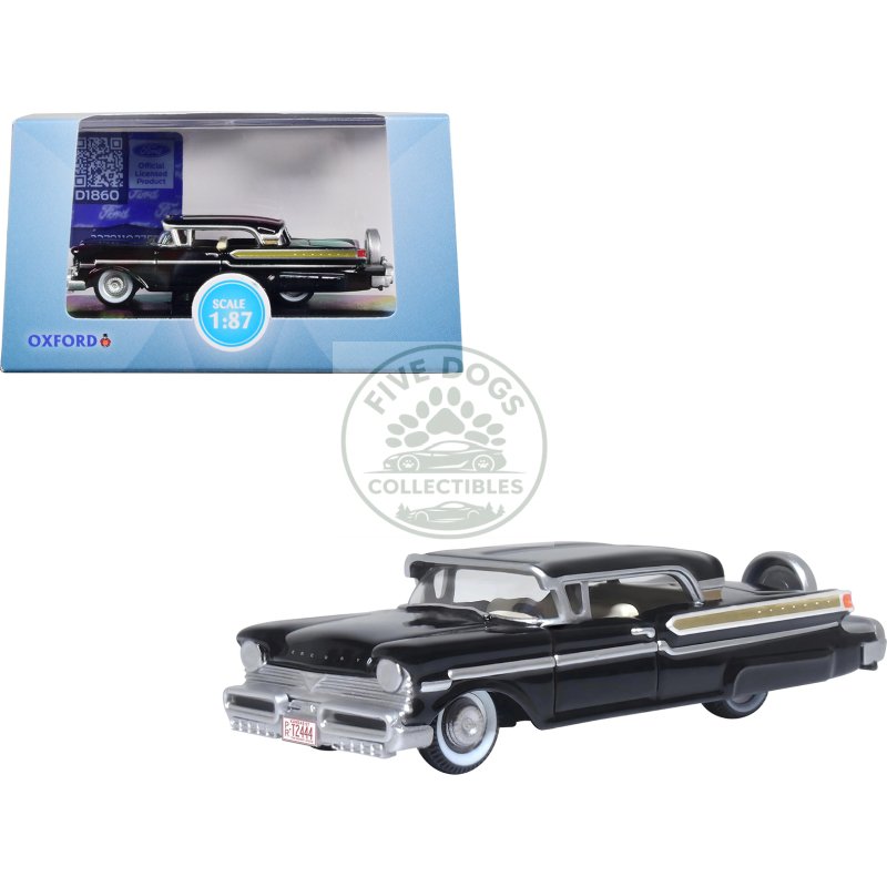 1957 mercury montclair tuxedo black 1/87 (ho) scale diecast model car by oxford diecast