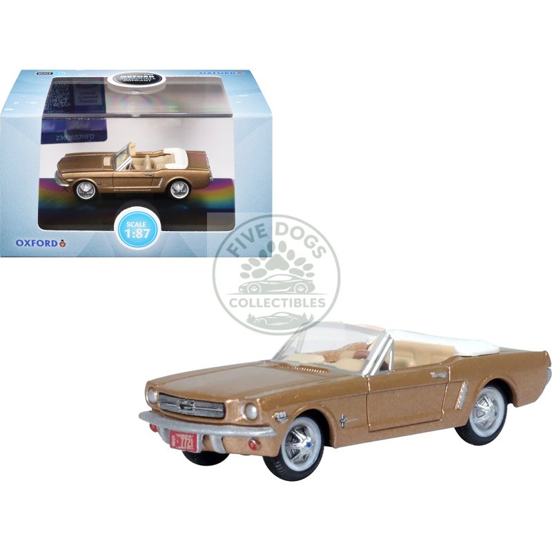 1965 ford mustang convertible prairie bronze metallic 1/87 (ho) scale diecast model car by oxford diecast