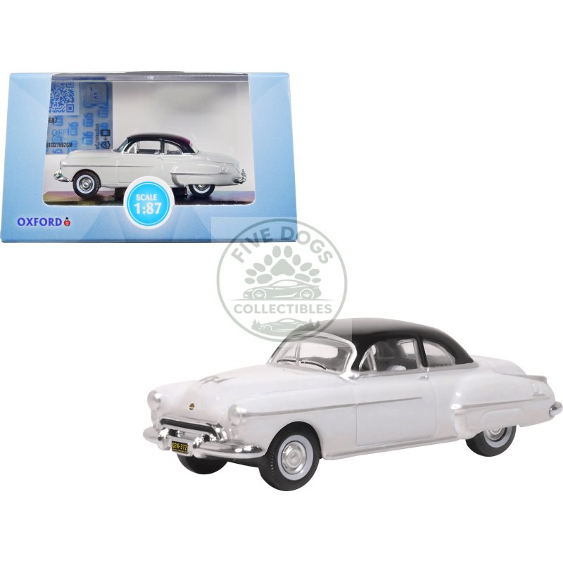 1950 oldsmobile rocket 88 coupe marol gray with black top 1/87 (ho) scale diecast model car by oxford diecast