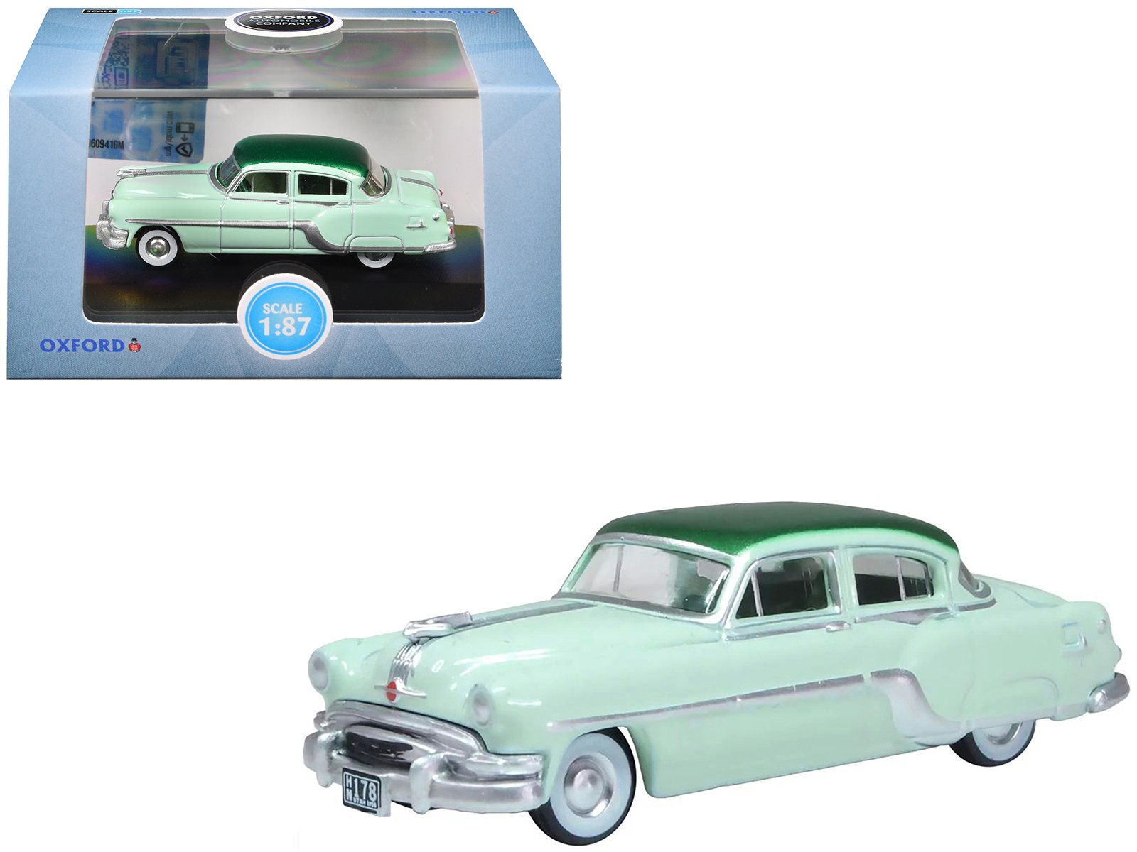 1954 pontiac chieftain 4 door shannon green with brookmere green top 1/87 (ho) scale diecast model car by oxford diecast 1954 pontiac chieftain 4 door shannon green with brookmere green top 1/87 (ho) scale diecast model car by oxford diecast
