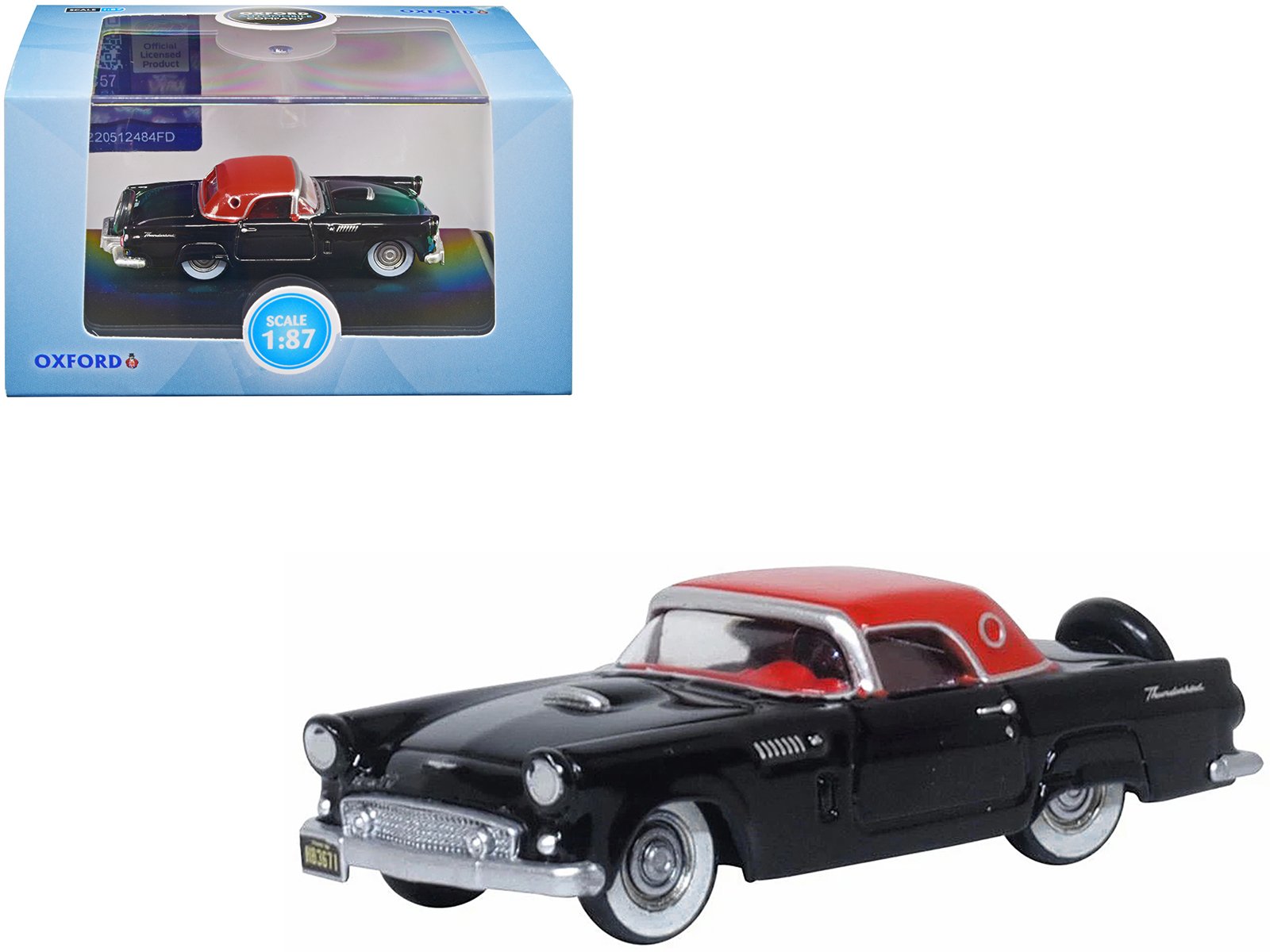 1956 ford thunderbird raven black with fiesta red top 1/87 (ho) scale diecast model car by oxford diecast 1956 ford thunderbird raven black with fiesta red top 1/87 (ho) scale diecast model car by oxford diecast