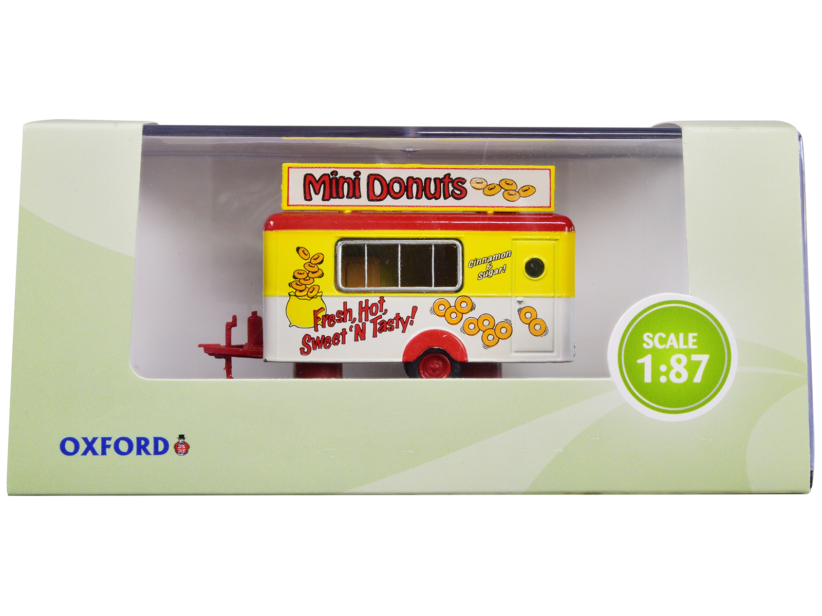 mobile food trailer "mini donuts" 1/87 (ho) scale diecast model by oxford diecast mobile food trailer "mini donuts" 1/87 (ho) scale diecast model by oxford diecast