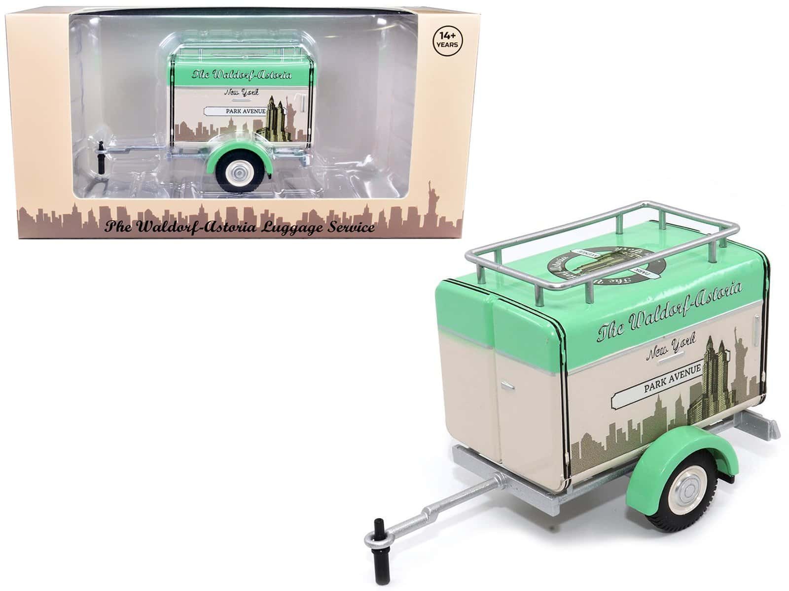Woodland Astoria Luggage Service Toy Truck Vintage Toy Luggage Service Truck with Green and Cream Colors.