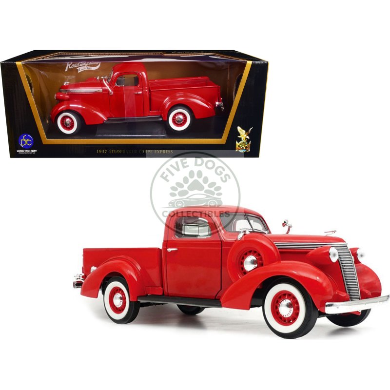 1937 studebaker coupe express pickup truck red 1/18 diecast model car by road signature