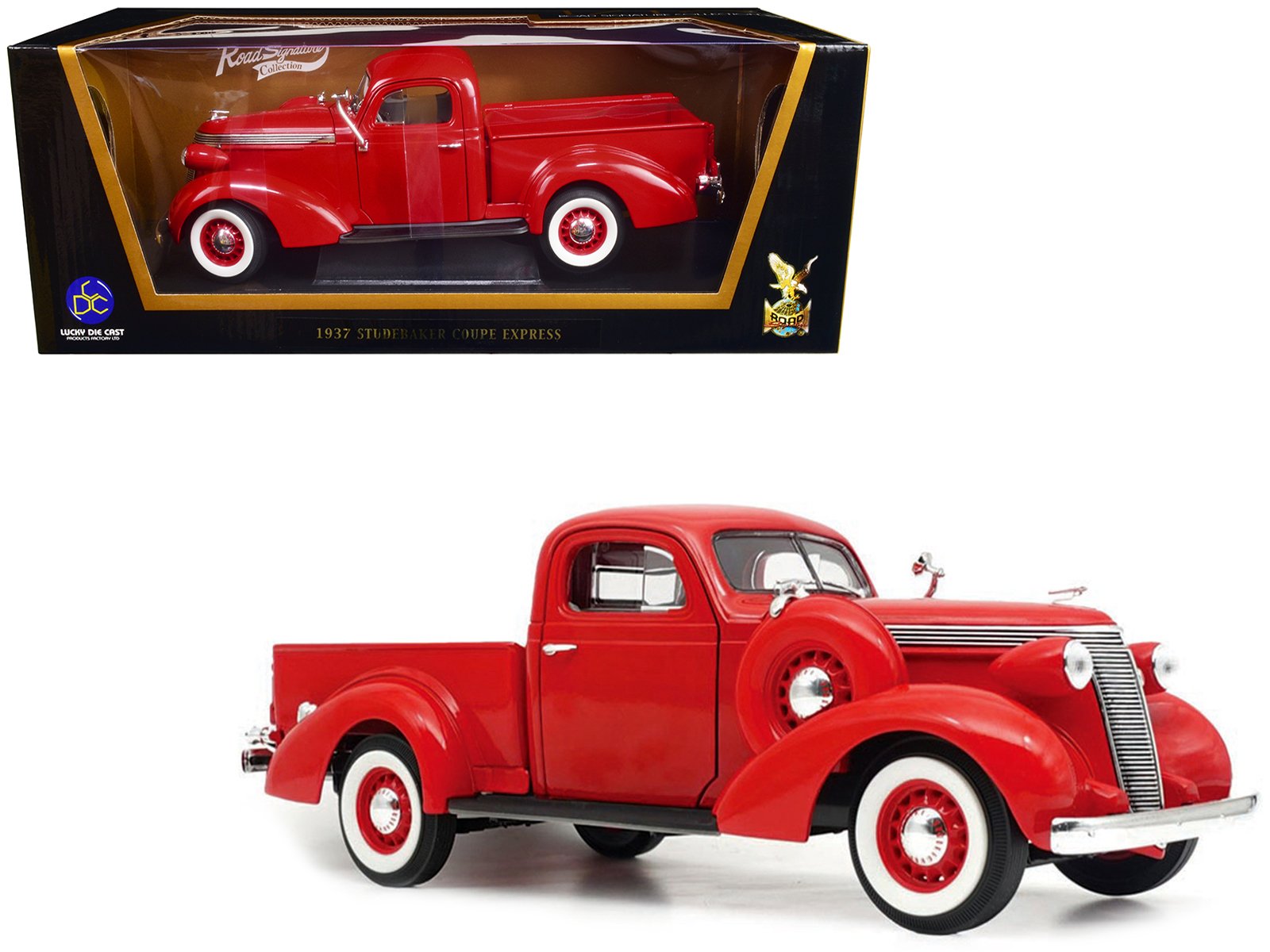 1937 studebaker coupe express pickup truck red 1/18 diecast model car by road signature 1937 studebaker coupe express pickup truck red 1/18 diecast model car by road signature