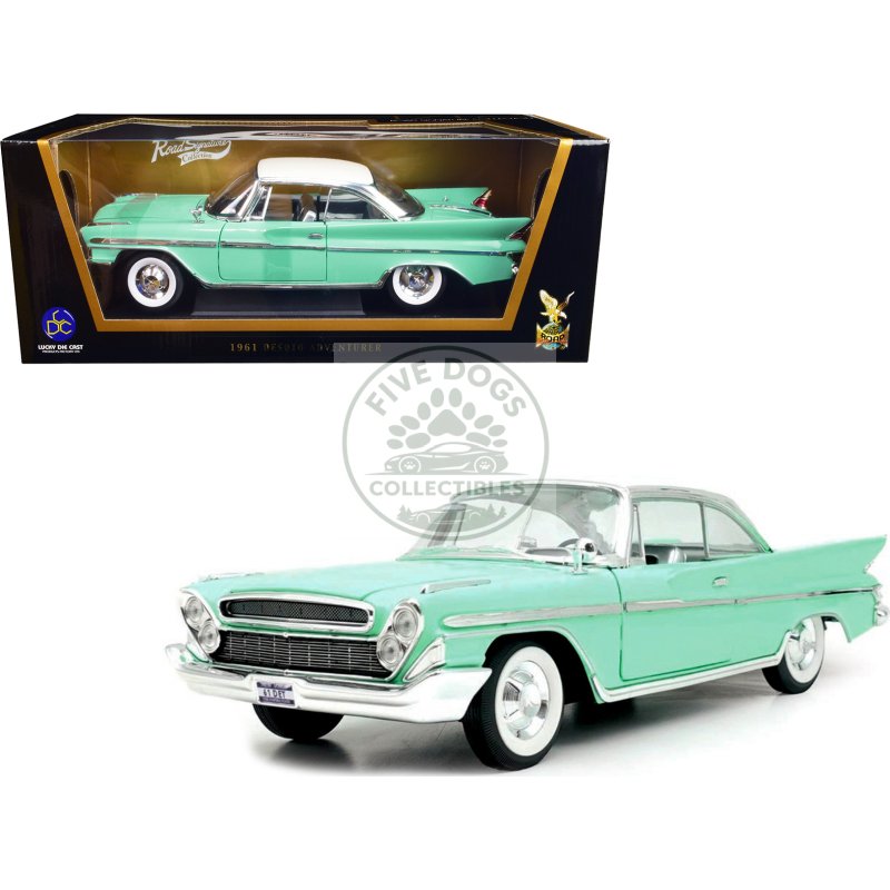 1961 desoto adventurer light green with white top 1/18 diecast model car by road signature