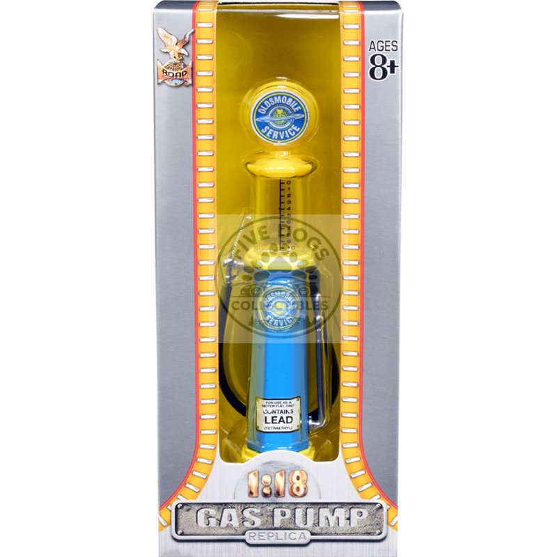 oldsmobile service vintage cylinder gas pump 1/18 diecast replica by road signature
