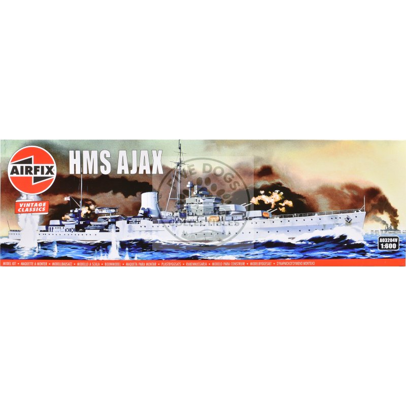 level 3 model kit hms ajax light cruiser 1/600 plastic model kit by airfix
