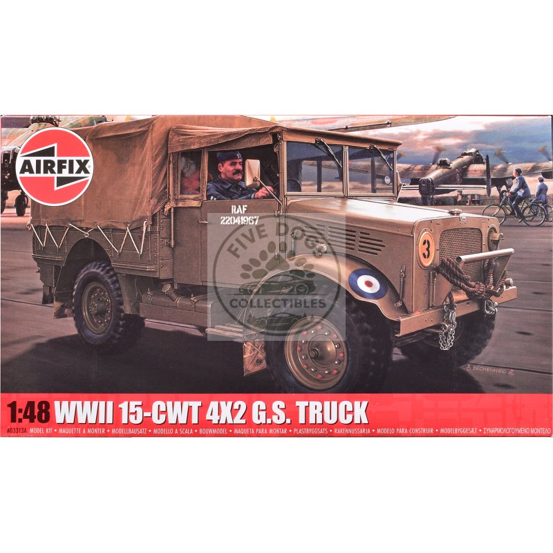 level 2 model kit wwii 15 cwt 4x2 general service truck with 2 scheme options 1/48 plastic model kit by airfix