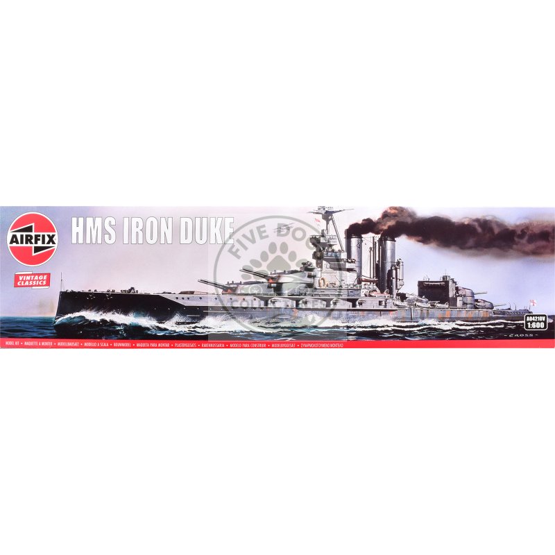 level 3 model kit hms iron duke frigate "vintage classics" series 1/600 plastic model kit by airfix