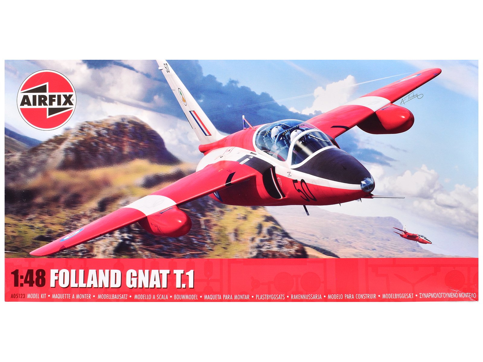 level 2 model kit folland gnat t.1 fighter aircraft with 2 scheme options 1/48 plastic model kit by airfix level 2 model kit folland gnat t.1 fighter aircraft with 2 scheme options 1/48 plastic model kit by airfix