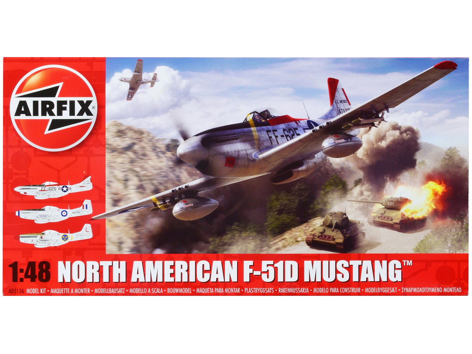 level 2 model kit north american f 51d mustang fighter aircraft with 3 scheme options 1/48 plastic model kit by airfix level 2 model kit north american f 51d mustang fighter aircraft with 3 scheme options 1/48 plastic model kit by airfix