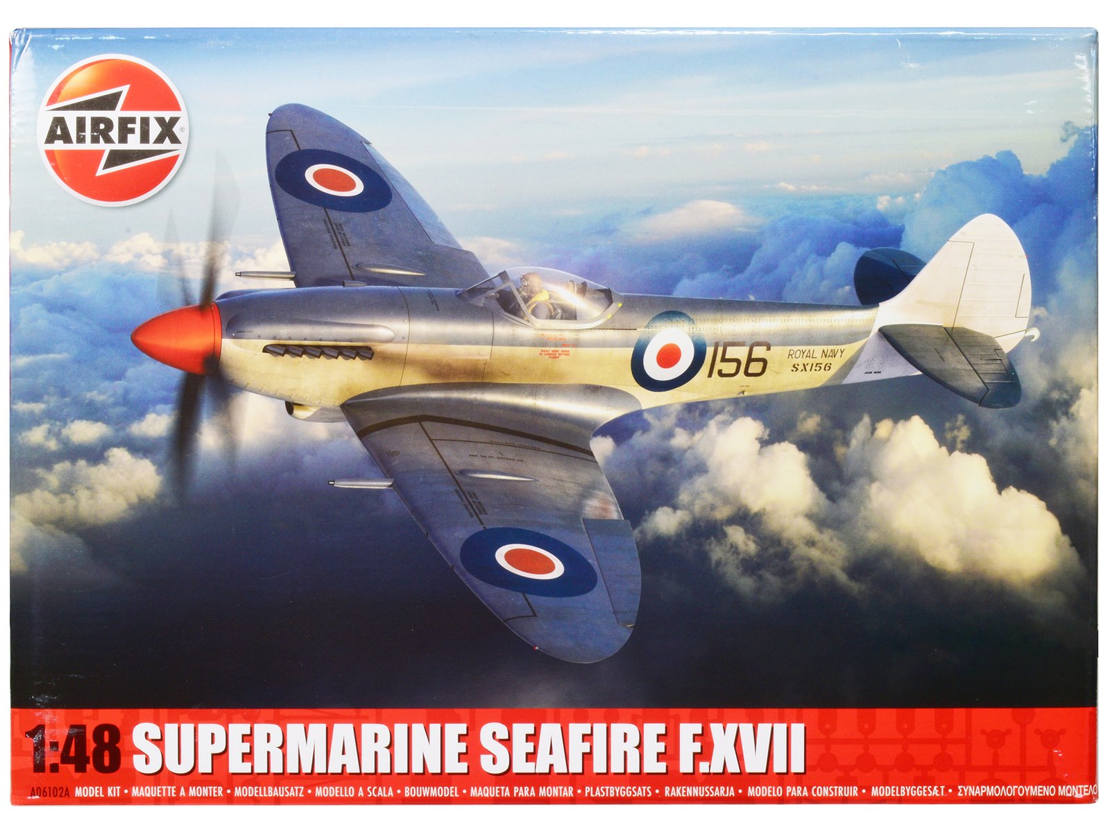level 3 model kit supermarine seafire f.xvii fighter aircraft with 3 scheme options 1/48 plastic model kit by airfix level 3 model kit supermarine seafire f.xvii fighter aircraft with 3 scheme options 1/48 plastic model kit by airfix