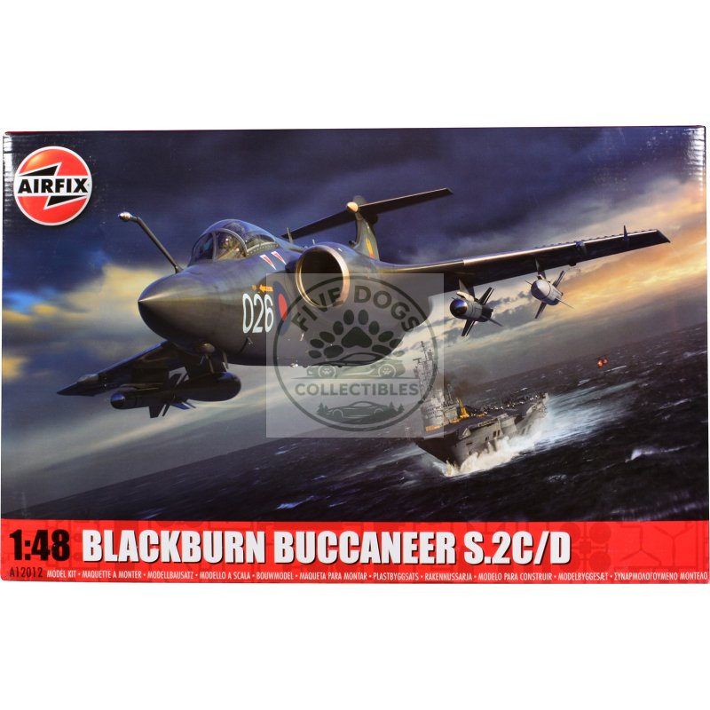 level 4 model kit blackburn buccaneer s.2c/d attack aircraft with 4 scheme options 1/48 plastic model kit by airfix