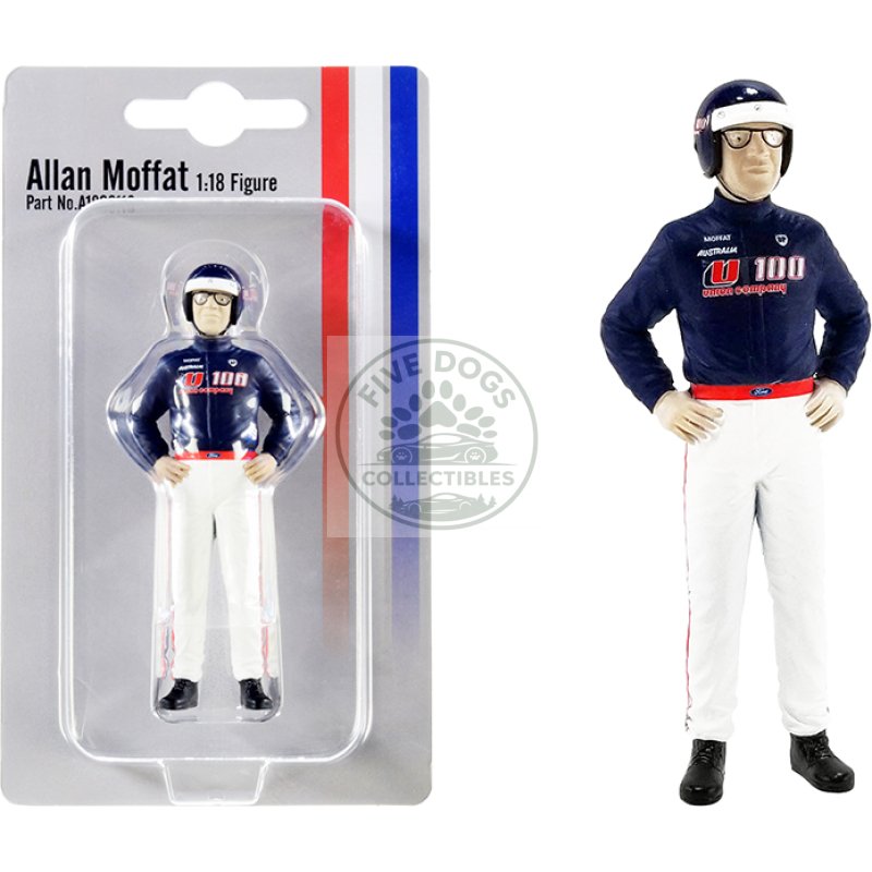 allan moffat "u100" driver figurine for 1/18 scale models by acme