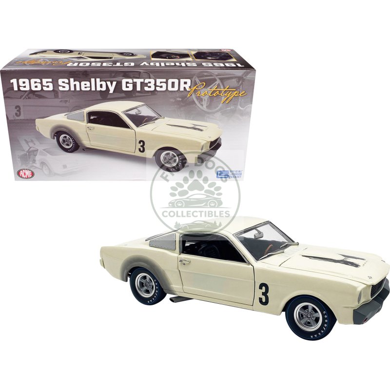 1965 shelby gt350r prototype #3 white limited edition to 312 pieces worldwide 1/18 diecast model car by acme