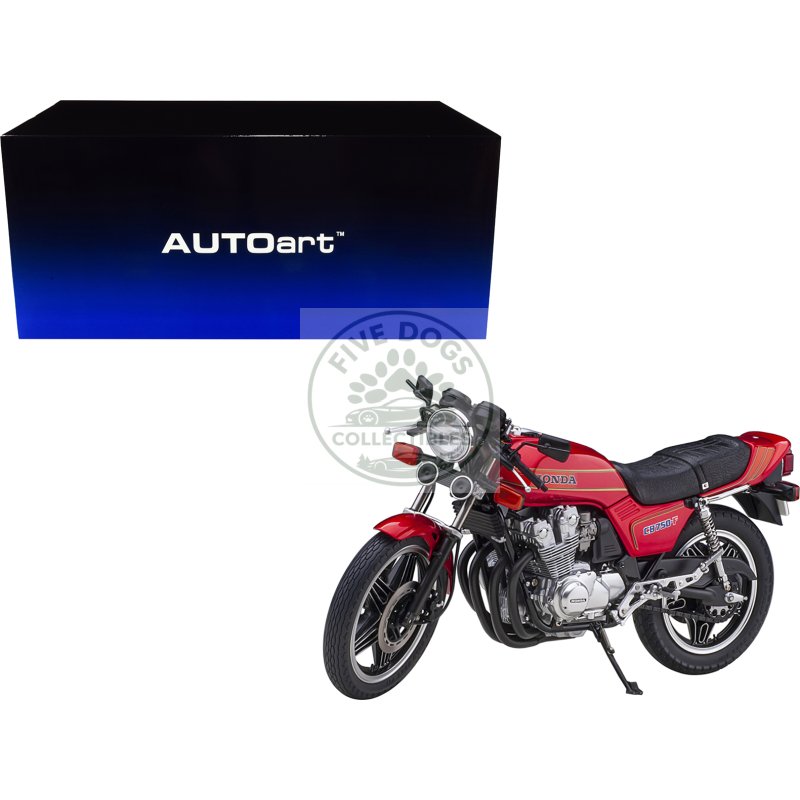 honda cb750f motorcycle red with helmet "baribari legend" (1986) ova 1/12 model by autoart