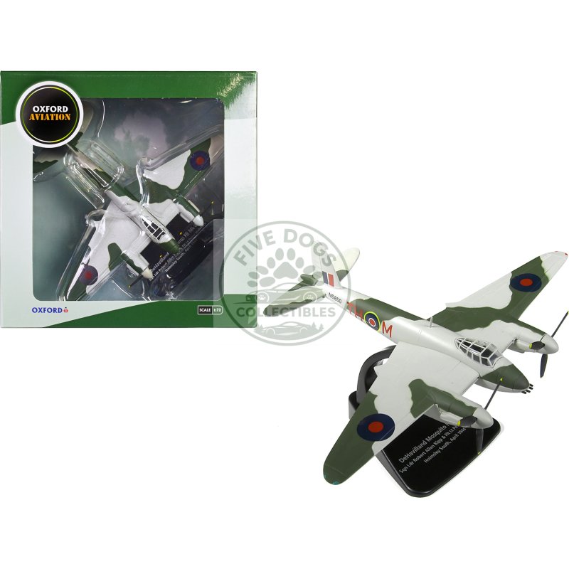 dehavilland mosquito fb mkvi combat aircraft "sqd. ldr. robert allen kip and flt. lt. peter huletsky holmsley south" (1944) royal air force "oxford aviation" series 1/72 diecast model airplane by oxford diecast