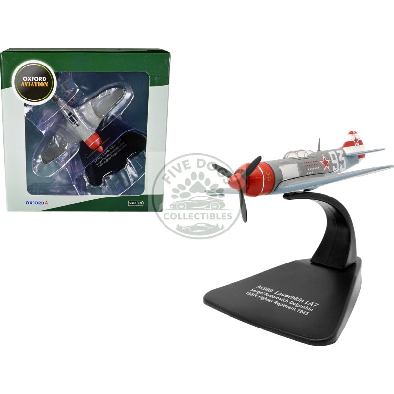 lavochkin la7 fighter plane sergei federovich dolgushin 156th fighter regiment (1945) "oxford aviation" series 1/72 diecast model airplane by oxford diecast