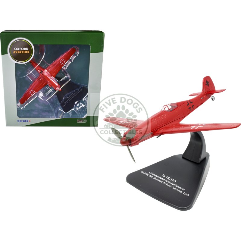 focke wulf ta 152h 0 war plane oberstleutnant fritz aufhammer stab/jg 301 stendall airfield germany (1945) "oxford aviation" series 1/72 diecast model airplane by oxford diecast