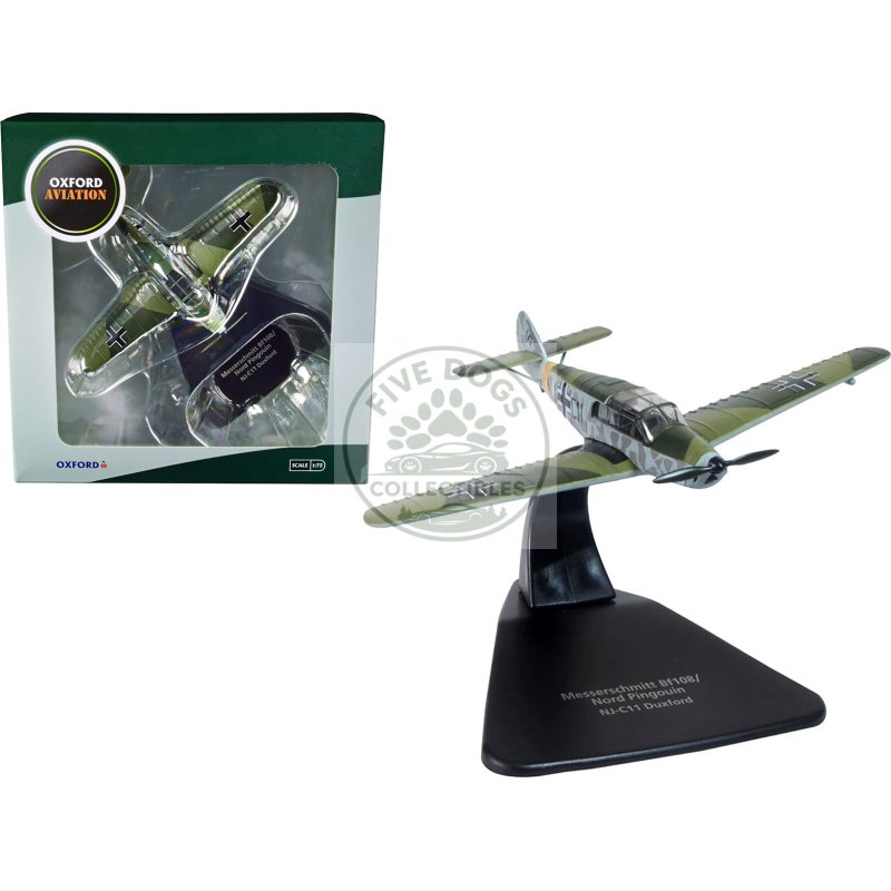 messerschmitt bf 108/nord pingouin war plane nj c11 duxford "oxford aviation" series 1/72 diecast model airplane by oxford diecast