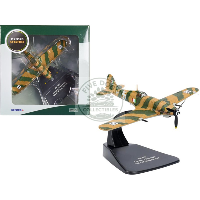 fiat g55 centauro fighter aircraft "1 gruppo 3 squadriglia mm.91147 italy" (1944) italian air force "oxford aviation" series 1/72 diecast model airplane by oxford diecast