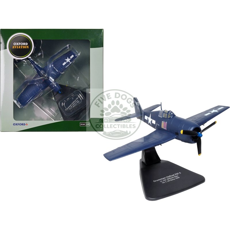 grumman hellcat f6f 5 fighter aircraft "lt. cdr. willard e. eder vs 1" (1945) united states navy "oxford aviation" series 1/72 diecast model airplane by oxford diecast