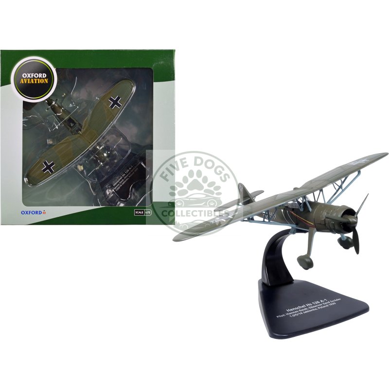 henschel hs 126 a 1 reconnaissance aircraft "hannes gaub gerd scroder 1.(h)/14 invasion of poland" (1939) german luftwaffe "oxford aviation" series 1/72 diecast model airplane by oxford diecast