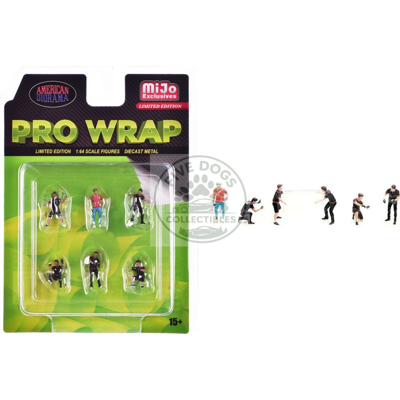 "pro wrap" 6 piece diecast figure set (6 figures) limited edition for 1/64 scale models by american diorama