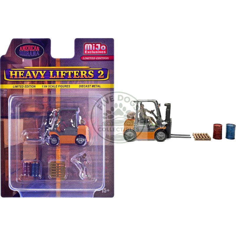 "heavy lifters 2" 4 piece diecast set limited edition for 1/64 scale models by american diorama