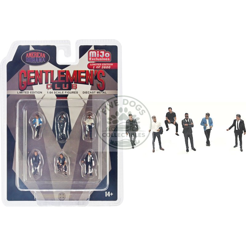 "gentlemen's club" 6 piece diecast figure set (6 figures) limited edition to 3600 pieces worldwide for 1/64 scale models by american diorama