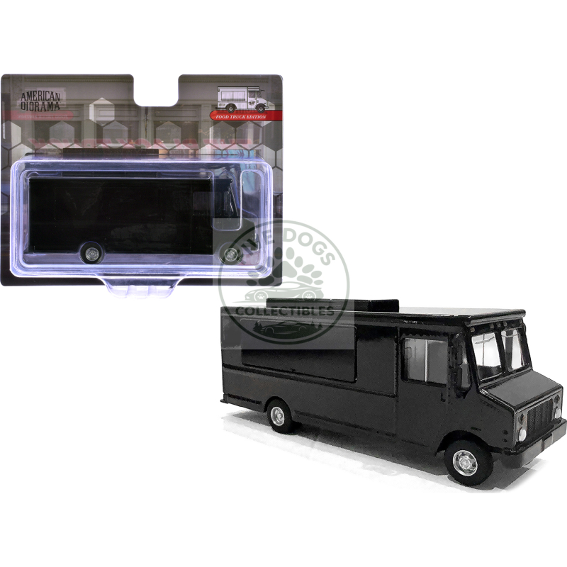 food truck plain black 1/64 diecast model by american diorama