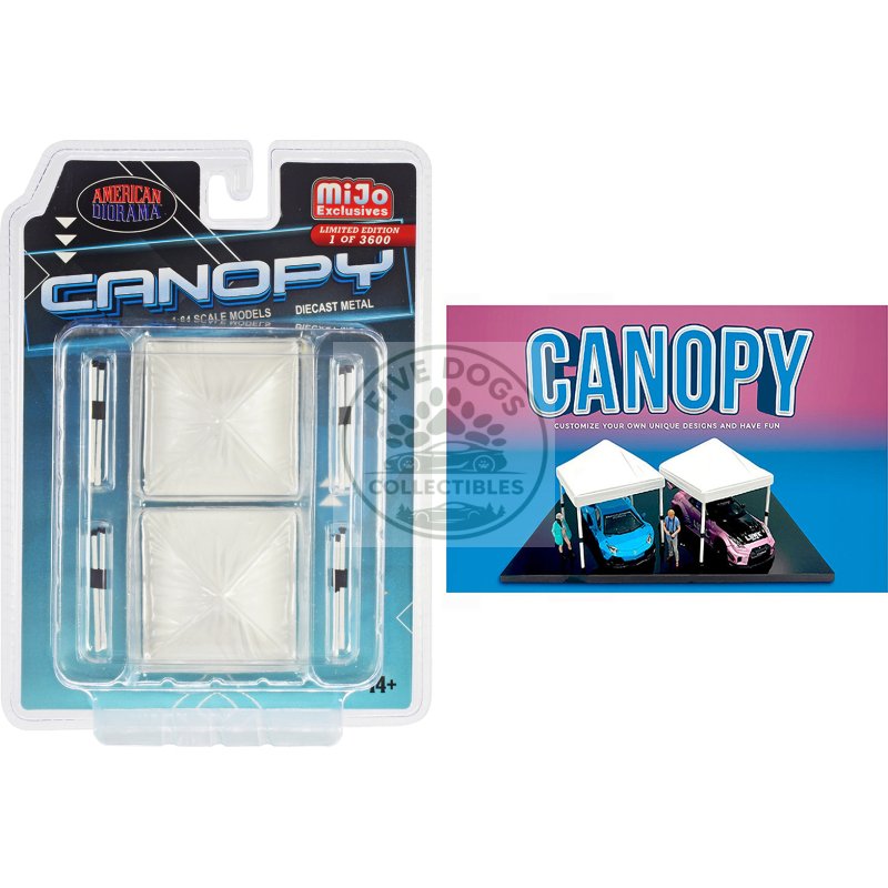canopy 2 piece set white limited edition to 3600 pieces worldwide 1/64 scale models by american diorama