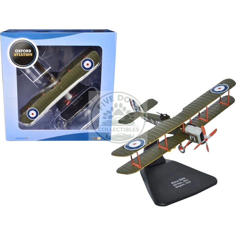 airco dh4 bomber plane "202 squadron rfc" (1918) "oxford aviation" series 1/72 diecast model airplane by oxford diecast
