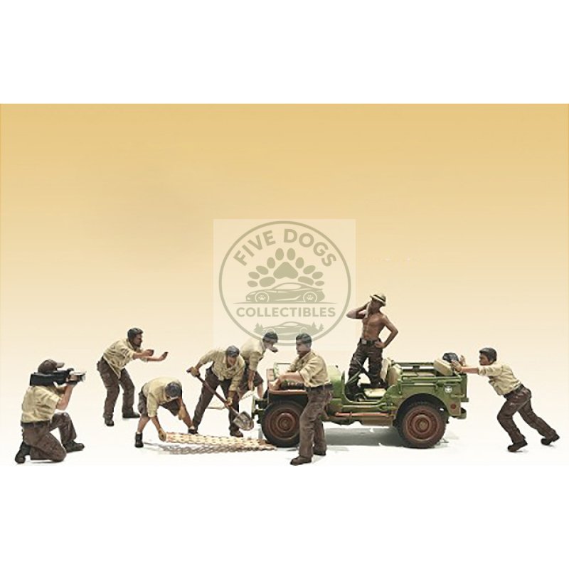 "4x4 mechanic" 8 piece figure set for 1/18 scale models by american diorama